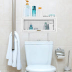 Over the Toilet Storage Cabinet with Dust-Proof Transparent Magnetic Door Side Opening