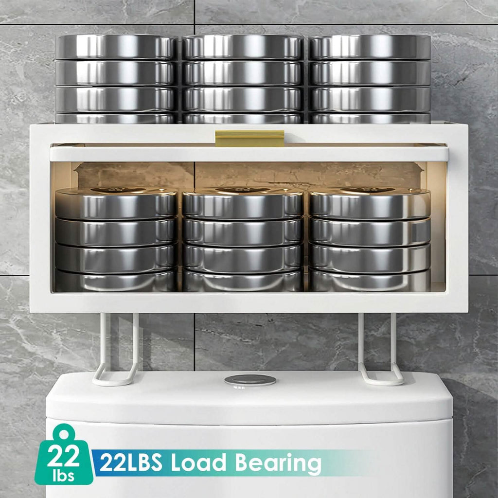 Over the Toilet Storage Cabinet with Dust-Proof Transparent Magnetic Door Side Opening