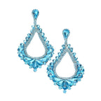 Oversized Cut Out Cluster Vine Accented Teardrop Earrings