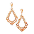 Oversized Cut Out Cluster Vine Accented Teardrop Earrings
