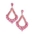 Oversized Cut Out Cluster Vine Accented Teardrop Earrings