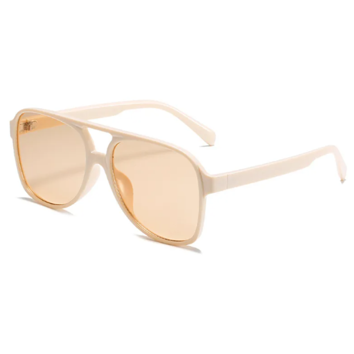 Oversized Square Aviator Sunglasses - Retro Style