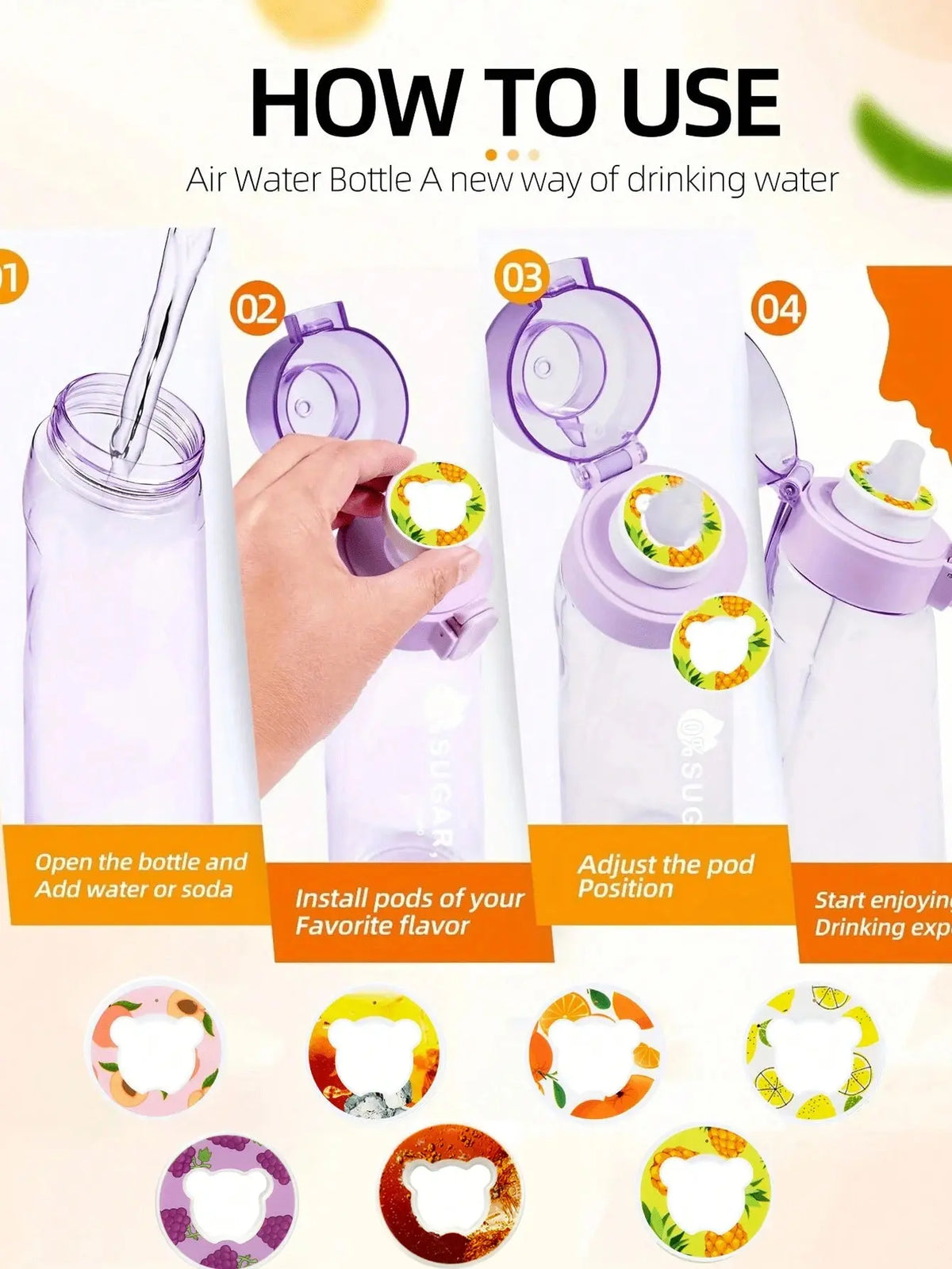 Five Pack of Assorted Flavor Refills for Air Up Bottles
