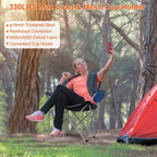 Padded Seat Arm Back Foldable Camping Chair Heavy Duty Steel Lawn