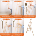 Painting Easel Stand Wooden Inclinable A Frame Tripod