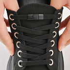 Pair of Free-Tie Shoelaces with 2 Buckles