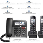 Panasonic Expandable Corded/Cordless Phone System with Answering Machine and One Touch Call Blocking – 2 Handsets  (Refurbished)