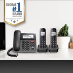 Panasonic Expandable Corded/Cordless Phone System with Answering Machine and One Touch Call Blocking – 2 Handsets  (Refurbished)