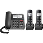 Panasonic Expandable Corded/Cordless Phone System with Answering Machine and One Touch Call Blocking – 2 Handsets  (Refurbished)