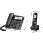 Panasonic Expandable Corded/Cordless Phone System with Answering Machine and One Touch Call Blocking – 2 Handsets  (Refurbished)
