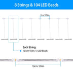 Patio Umbrella Lights 8 Lighting Mode with Remote Control