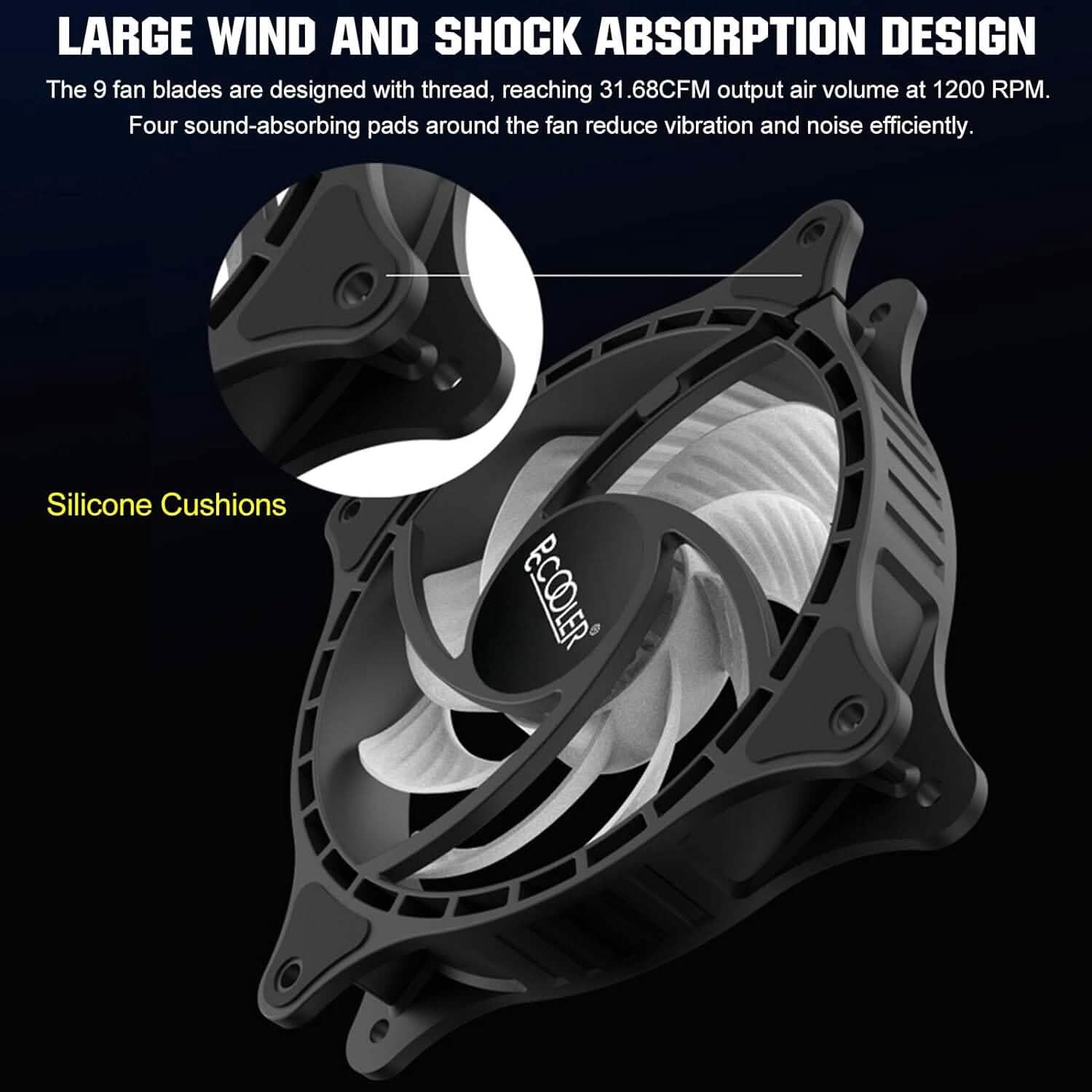PCCOOLER 120MM Case Fan 3 Pack FX120 High Performance Cooling PC Fans  (Refurbished)