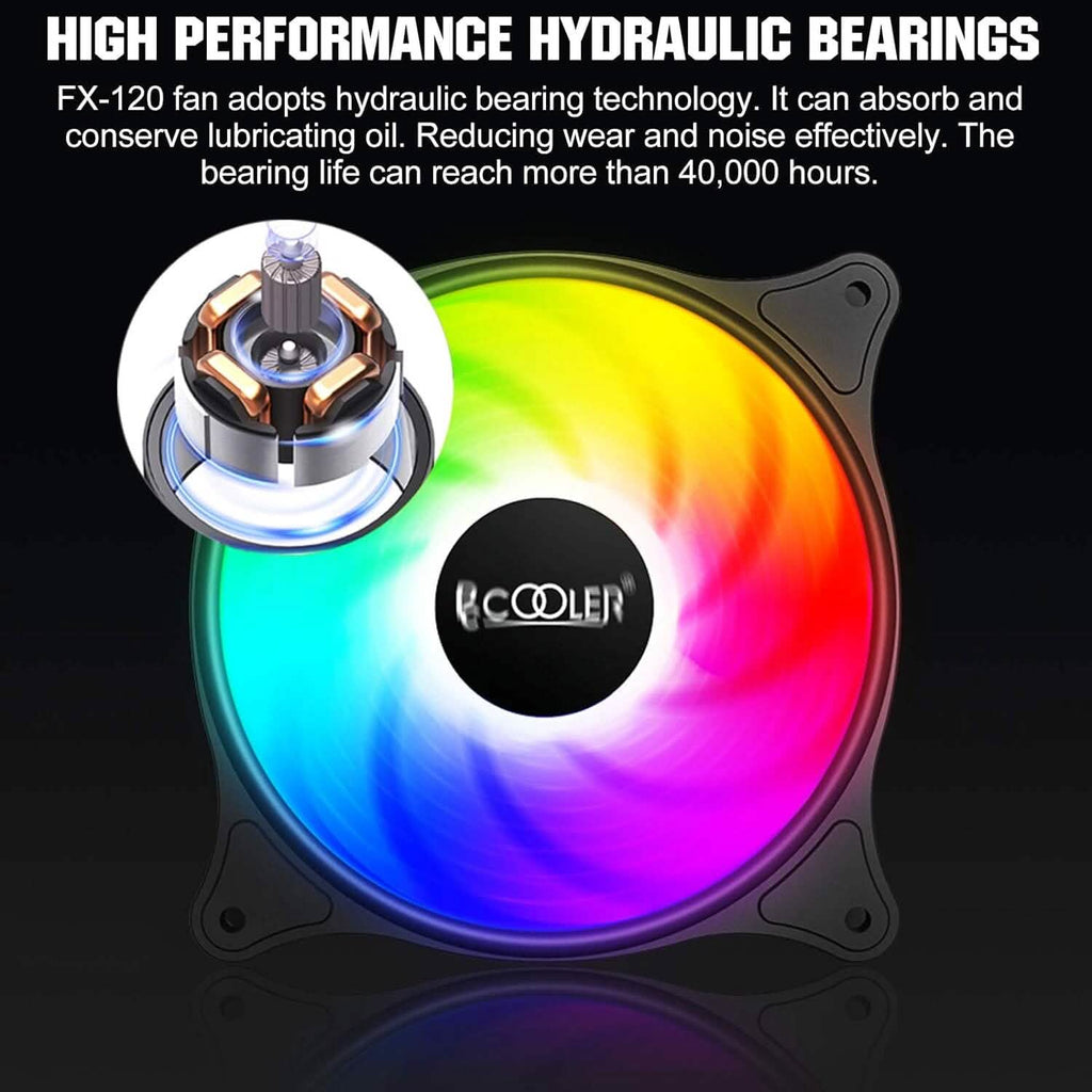 PCCOOLER 120MM Case Fan 3 Pack FX120 High Performance Cooling PC Fans  (Refurbished)