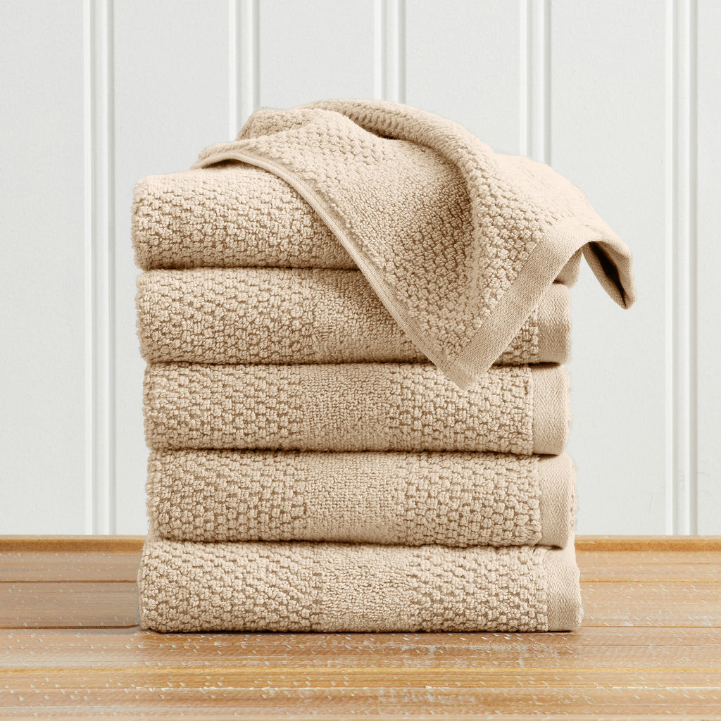 100% Cotton Woven Texture Bath Towel Set - Marbella Collection