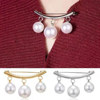 Pearl Fixed Collar Clip Charm Safety Pin