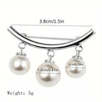 Pearl Fixed Collar Clip Charm Safety Pin