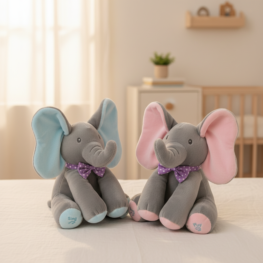 Singing Peek-a-Boo Elephant Plush Toy