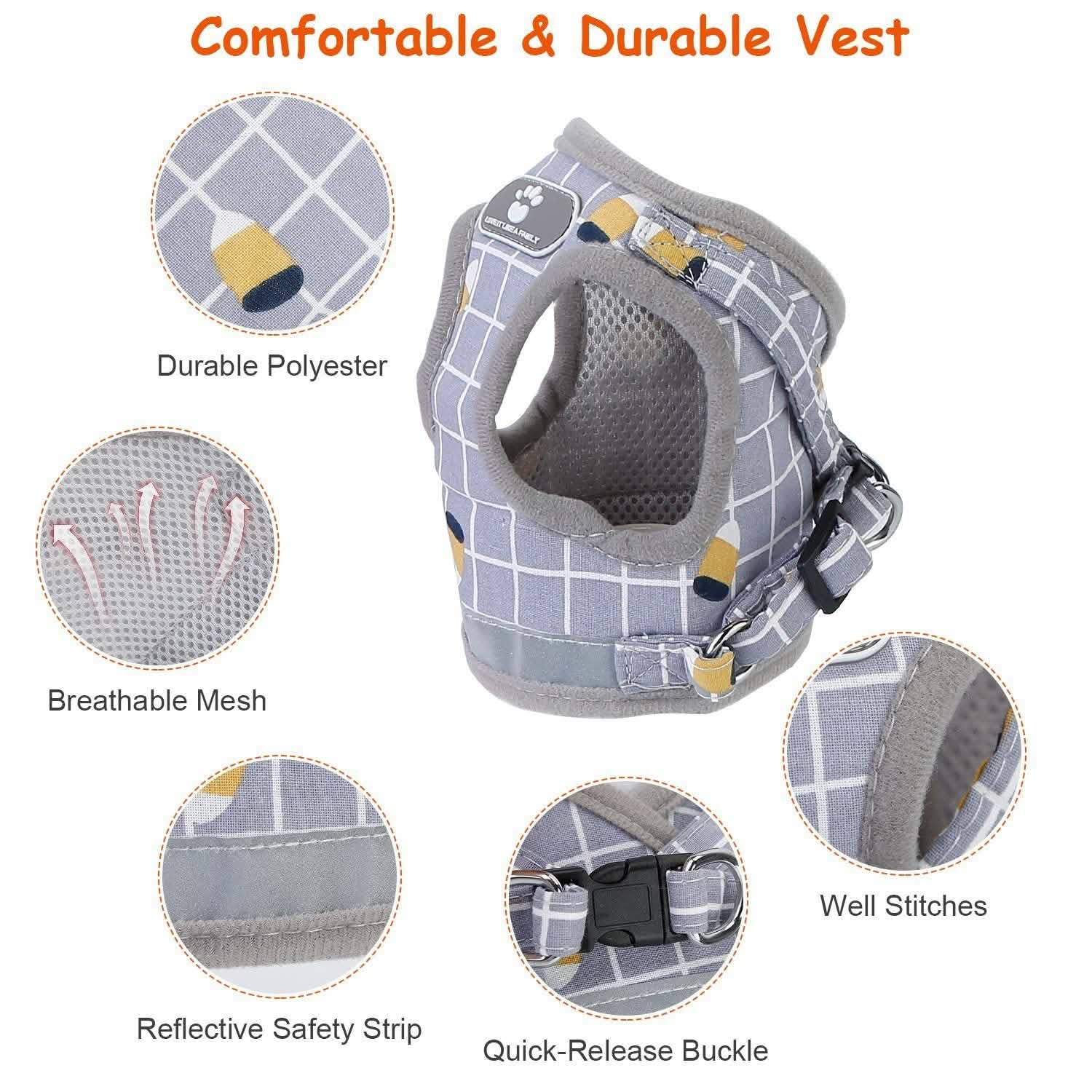 Pet Mesh Harness Dog Leash Puppy Vest