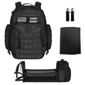 Phil & Jack Dad Diaper Bag Backpack, Baby Diaper Bag with Changing Station, Tactical Military Style, Womens Mens Diaper Bag (Black)