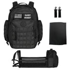 Phil & Jack Dad Diaper Bag Backpack, Baby Diaper Bag with Changing Station, Tactical Military Style, Womens Mens Diaper Bag (Black)