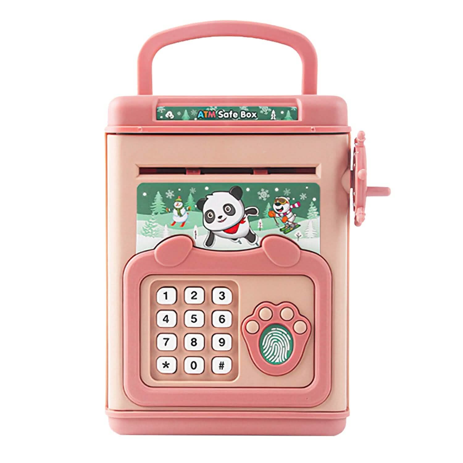 Piggy Bank Toy Cash Coin Money Saving Box with Password, Fingerprint Voice Prompt for 3+ Years Gold