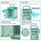 Piggy Bank Toy Cash Coin Money Saving Box with Password, Fingerprint Voice Prompt for 3+ Years Gold