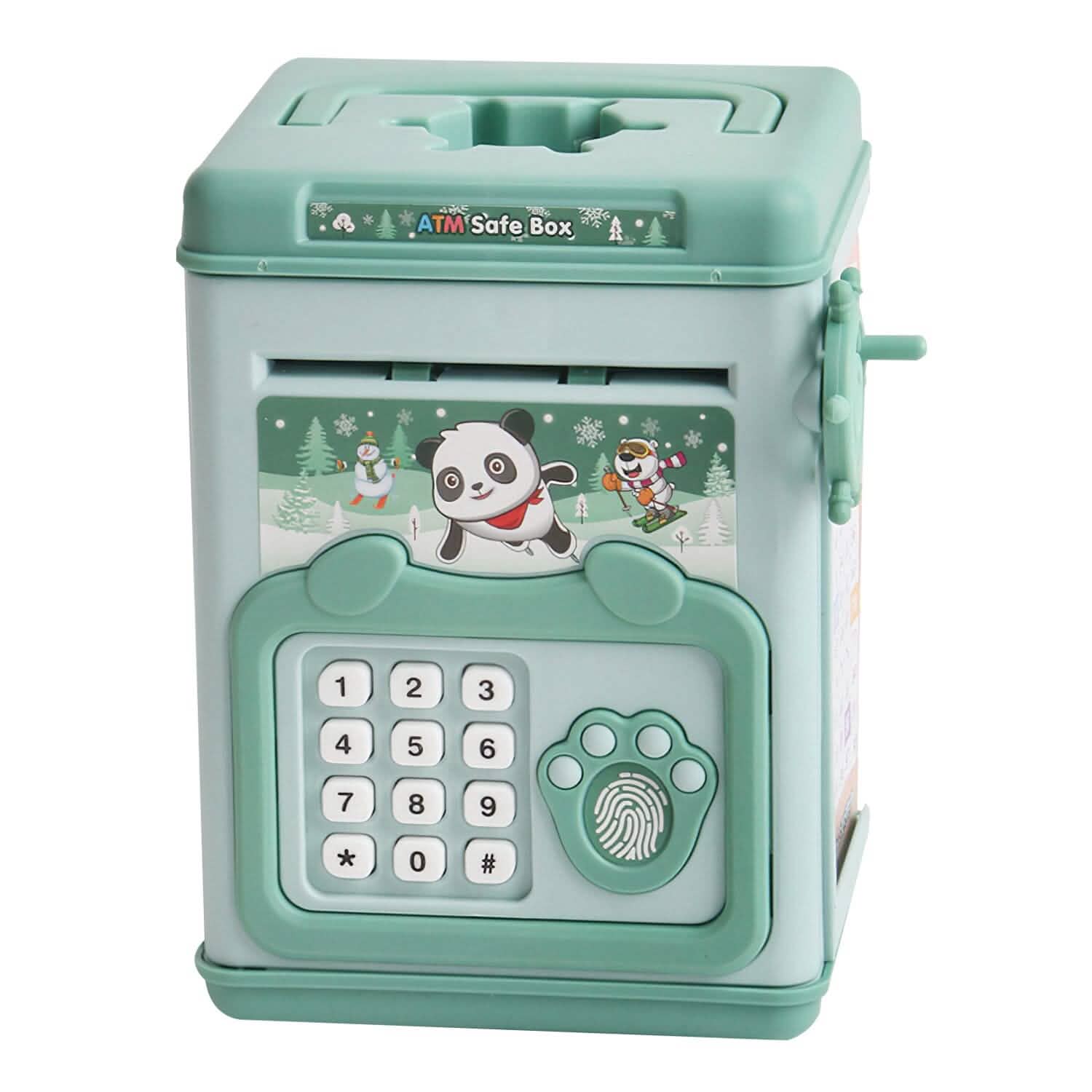 Piggy Bank Toy Cash Coin Money Saving Box with Password, Fingerprint Voice Prompt for 3+ Years Gold
