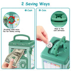 Piggy Bank Toy Cash Coin Money Saving Box with Password, Fingerprint Voice Prompt for 3+ Years Gold