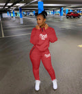 Pink Letter Print Tracksuit