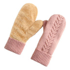Double Layer Fleece Lined Winter Mittens