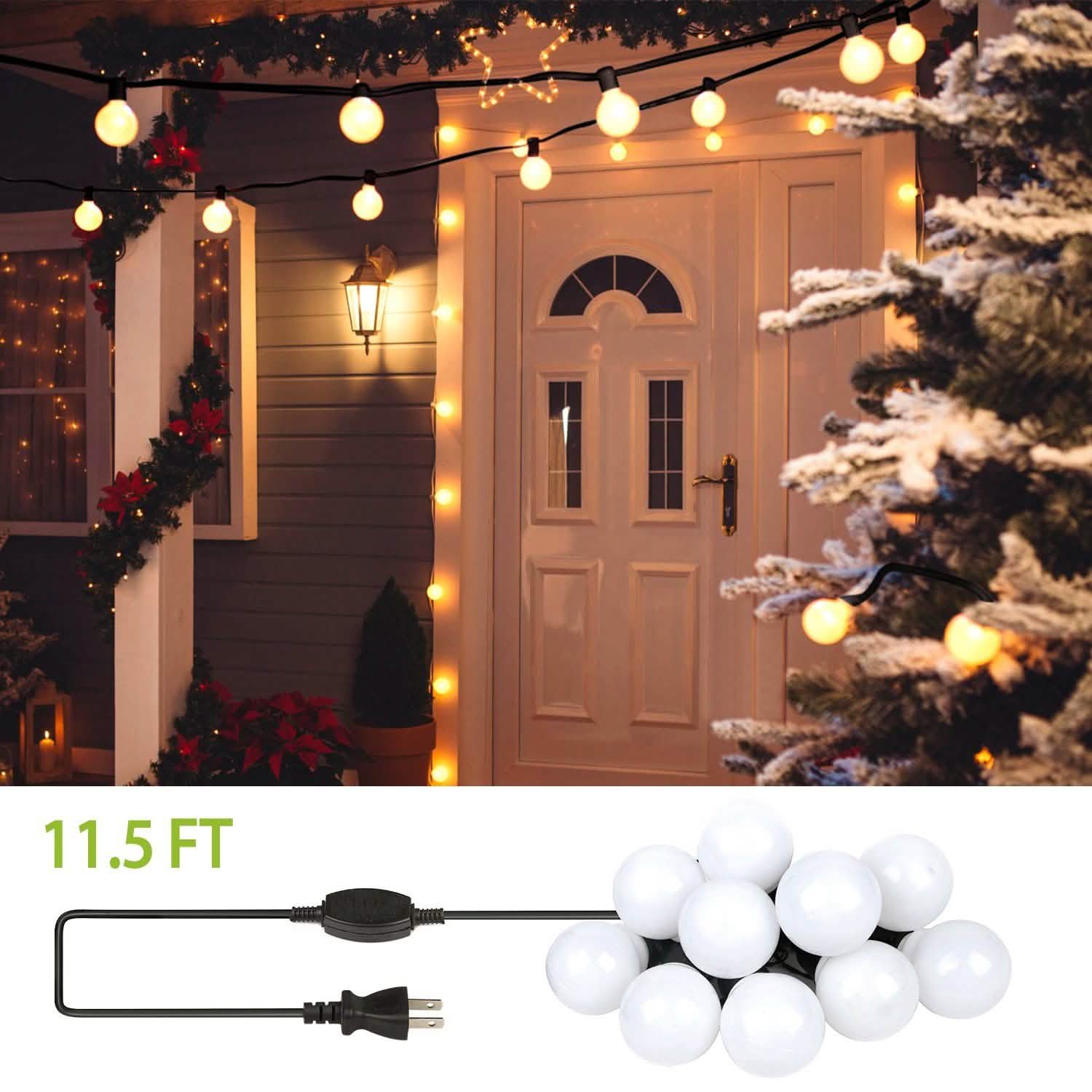 Plug-in Globe String Light Warm White Fairy Light Bulbs