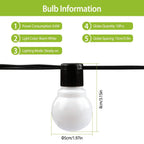 Plug-in Globe String Light Warm White Fairy Light Bulbs