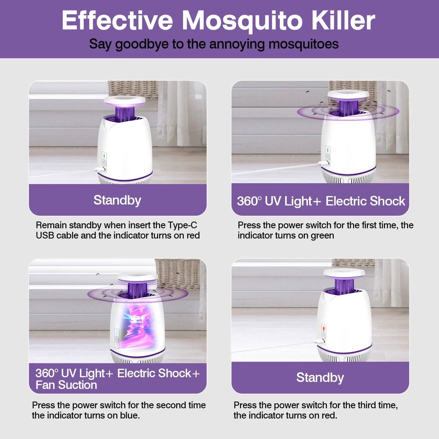 Plug-in Mosquito Zapper Max 10 with 3 Modes