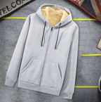 Plus-size sherpa-lined hooded winter jacket
