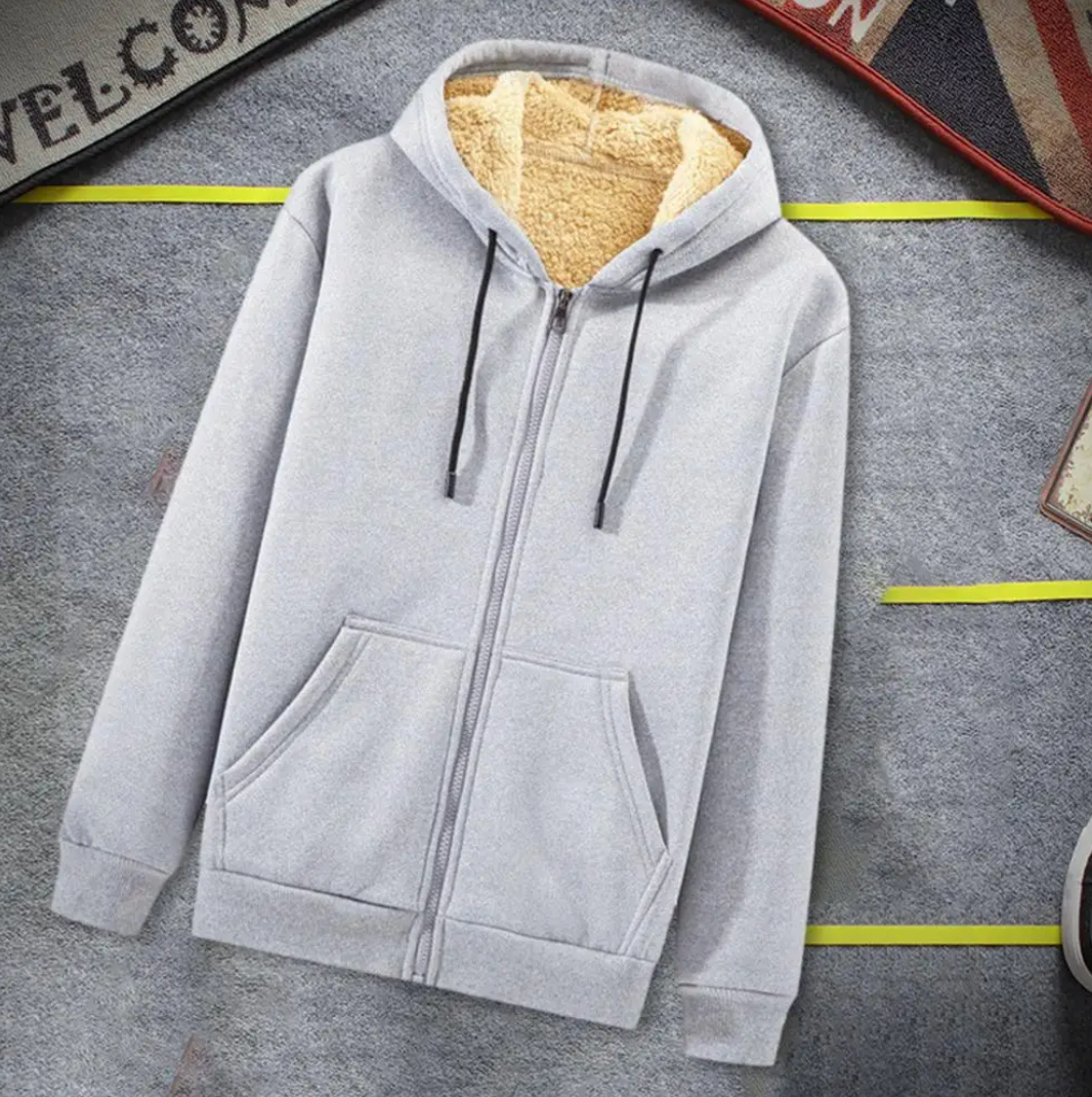 Plus-size sherpa-lined hooded winter jacket