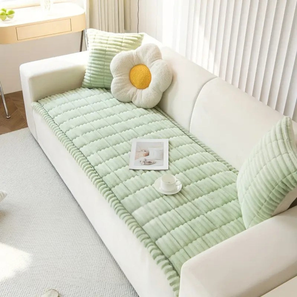 Soft Sofa Protector with Pleated Hem