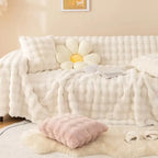 Luxurious Faux Fur Sofa Blanket for Warm Comfort