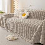 Luxurious Faux Fur Sofa Blanket for Warm Comfort