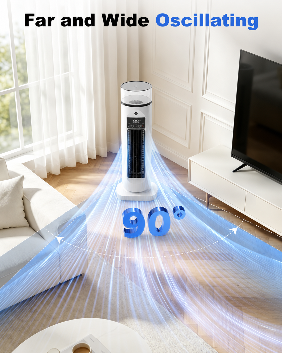 Portable 4-in-1 Room Cooler with Remote Control and Timer