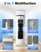 Portable 4-in-1 Room Cooler with Remote Control and Timer