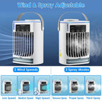 Portable Air Conditioner Fan Evaporative Humidifier 3 Speed Spray
