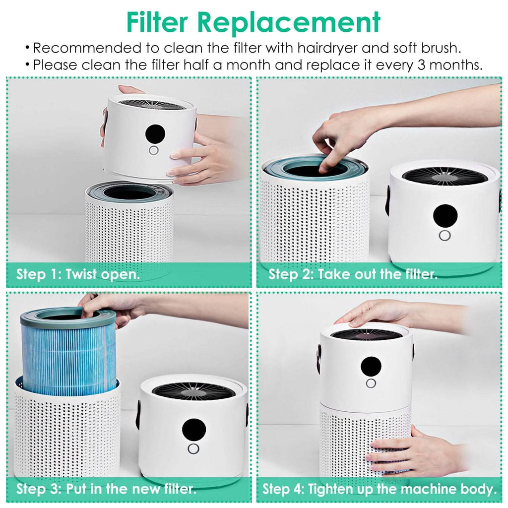 Portable Anio Air Purifier Electronic Air Sterilization with 4 Modes Night Light