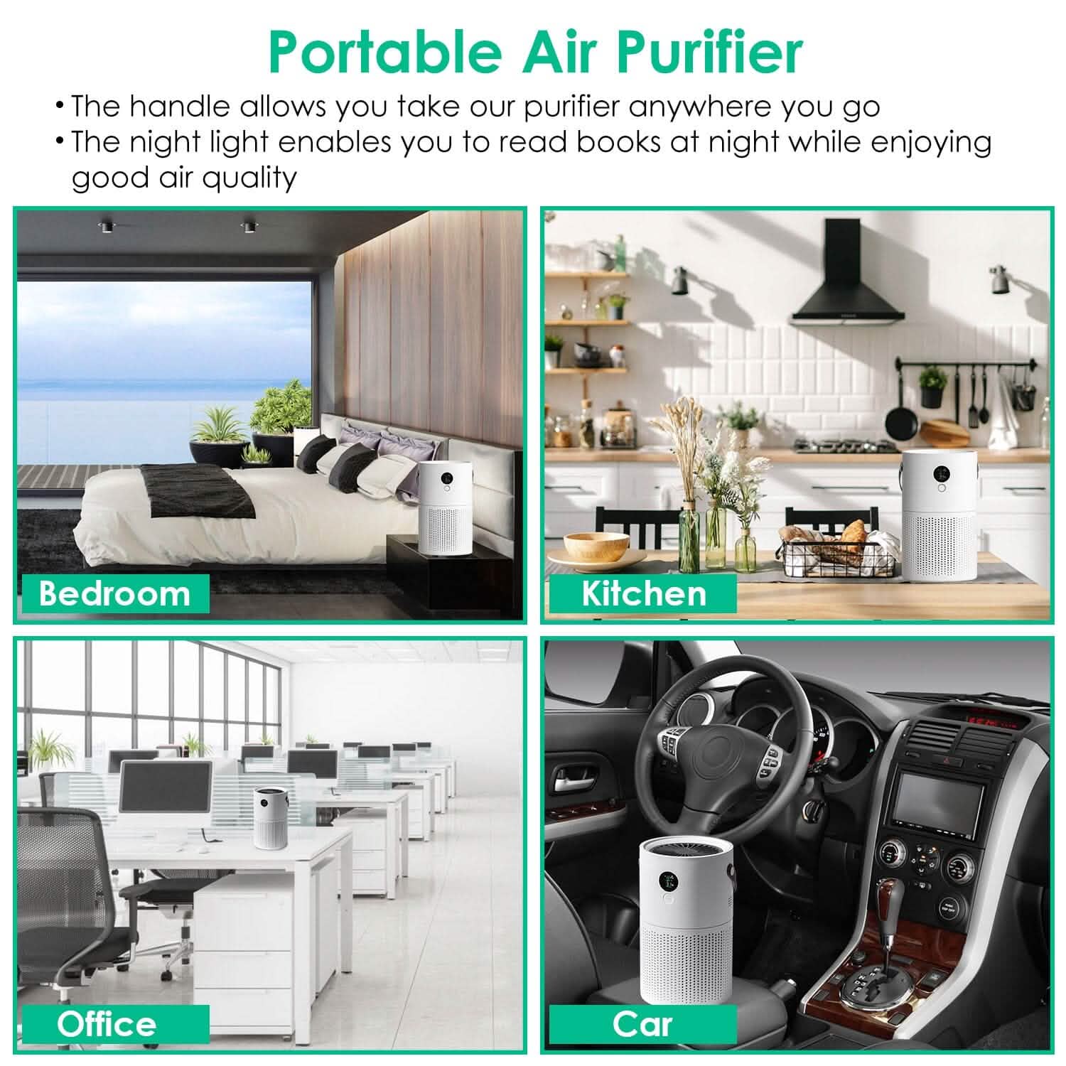 Portable Anio Air Purifier Electronic Air Sterilization with 4 Modes Night Light