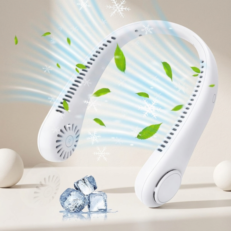 Portable Bladeless Neck Fan - 360° Cooling for Everyone