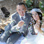 Portable Bubble Blowing Machine  with 2 Speeds Handle 3000-4000 Bubbles Per Minute Plug-In Battery Powered