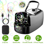 Portable Bubble Blowing Machine  with 2 Speeds Handle 3000-4000 Bubbles Per Minute Plug-In Battery Powered