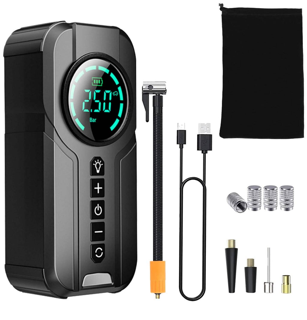 Portable Car Compressor Wireless Electric Air Pump 150 PSI with LED Light