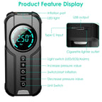 Portable Car Compressor Wireless Electric Air Pump 150 PSI with LED Light