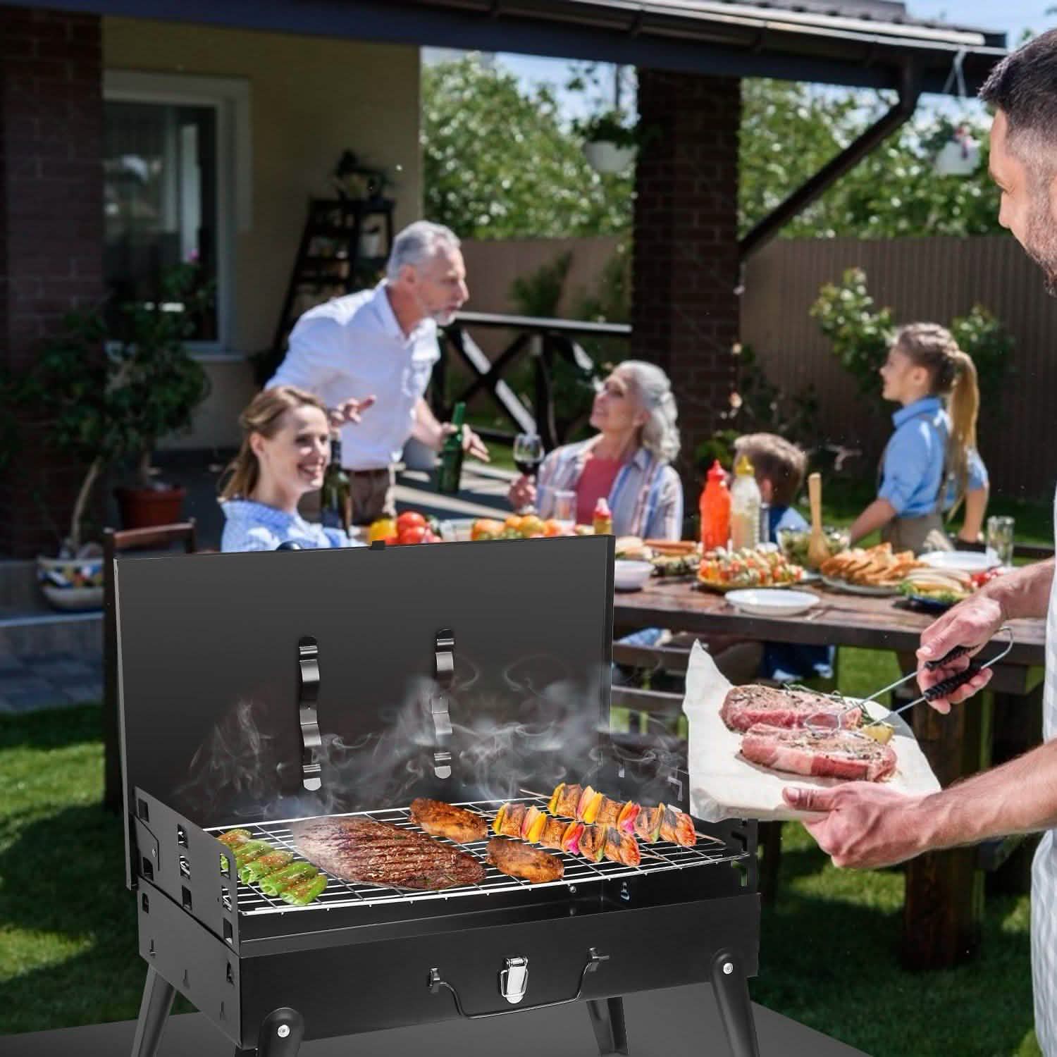 Portable Charcoal Grill Foldable BBQ Suitcase