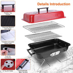 Portable Charcoal Tabletop Grill with Lid
